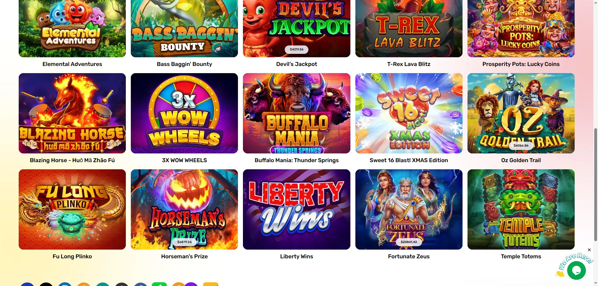 Dream Royale Casino RTG slots lobby &mdash; Megasaur and Cleopatra's Gold
